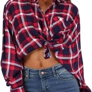 Zara‎ Woman Premium Denim Collection Plaid Shirt - S EUC